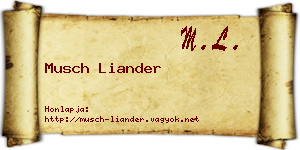 Musch Liander névjegykártya